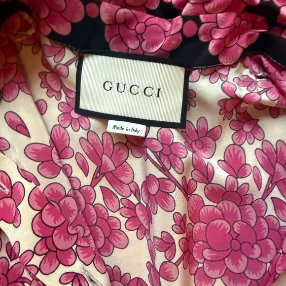 Gucci Pink and Black Floral Long Sleeve Dress - Picture 2 of 5
